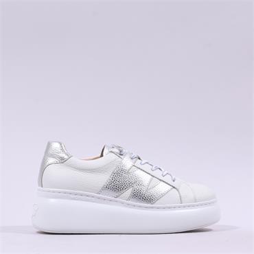 Wonders Zurich Curvy Sole W Trainer - White Silver Leather